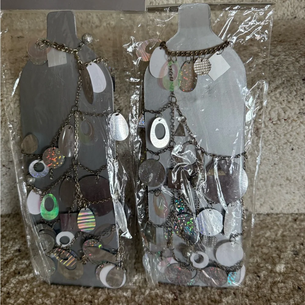 Pier 1 Imports - Silver Beaded Bottle Cover- NWT